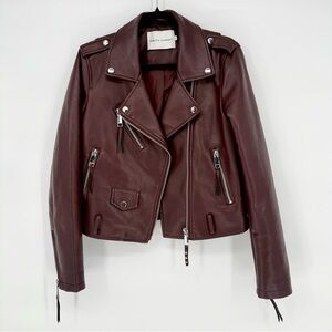 Rebecca Minkoff Oxblood Red Leather Motorcycle Biker Jacket Women’s Small